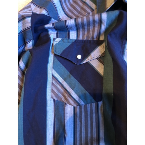 Vintage Wrangler Western Wear Shirt Button‎ Up Pearl Buttons Size XXL - Picture 4 of 12